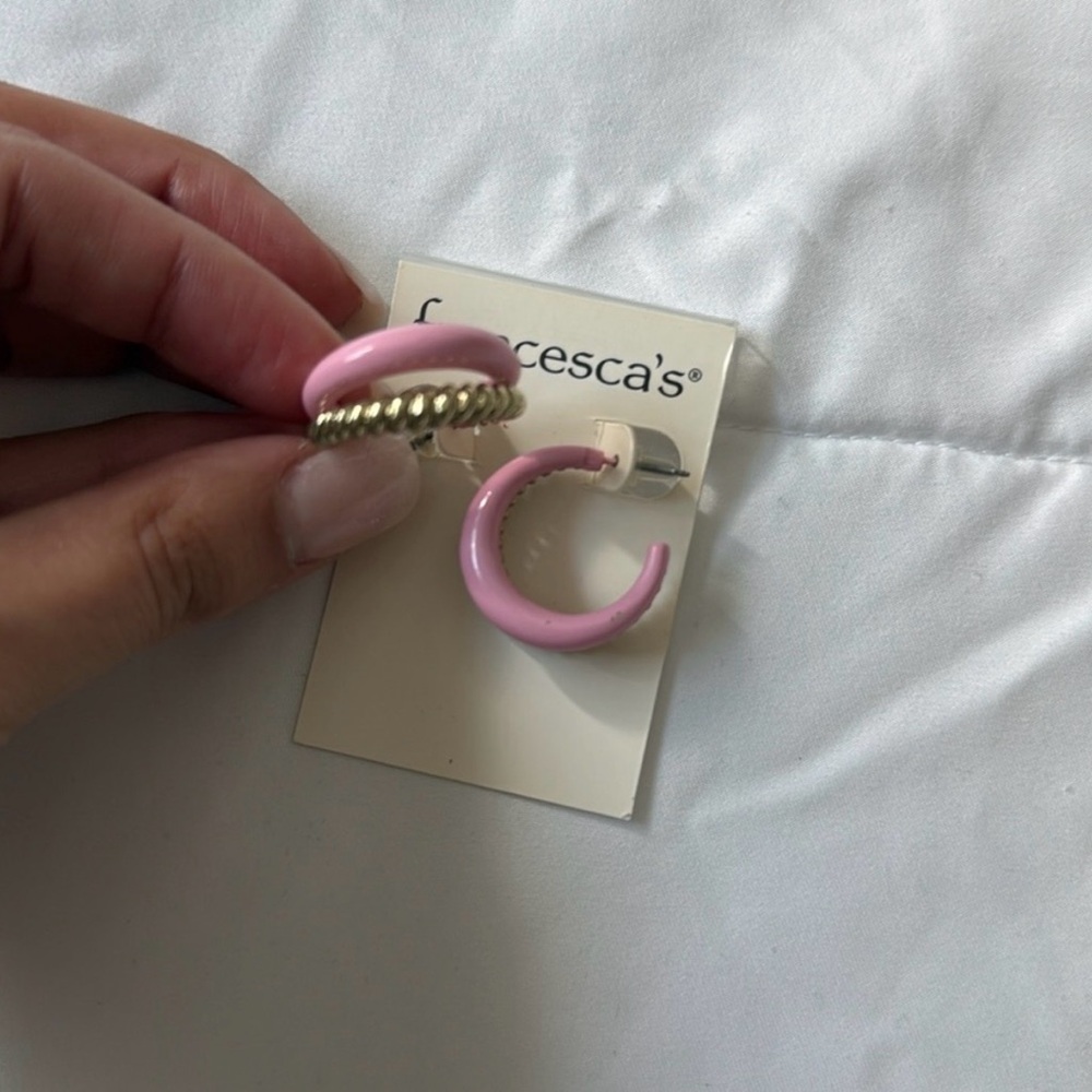 Francesca's Collections Lavender Hoop Earrings
